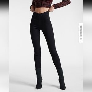 NWT Express High Waisted Supersoft Knit Black Pull-On Skinny Jeans